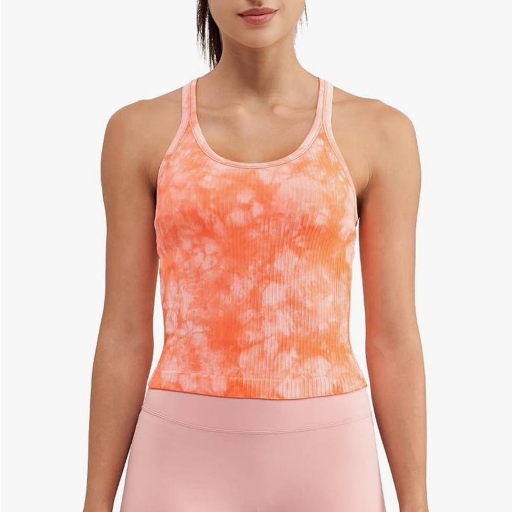 NWOT Orange Tie-Dye Racerback Tank